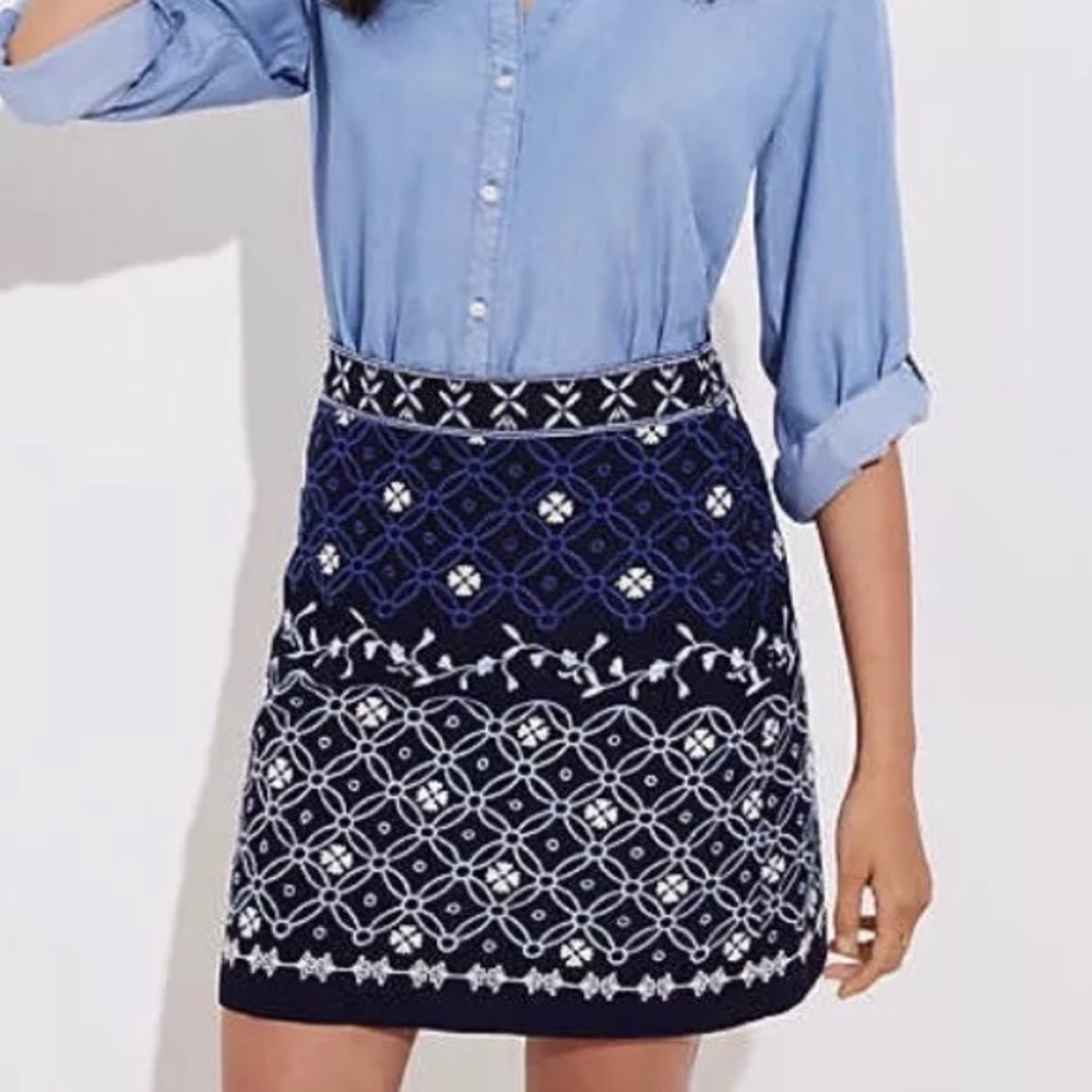 Loft Embroidered Skirt
